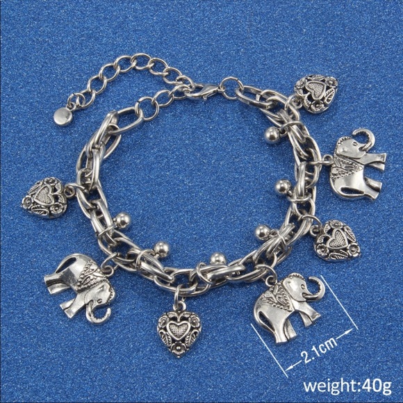 Adorable elephant & heart anklet - Picture 4 of 5